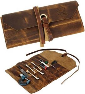 Leather Tool Roll Up Pouch