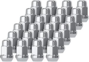 DPAccessories D3116-HT-2305 24 24 Chrome 12x1.5 Closed End Bulge Acorn Lug Nuts