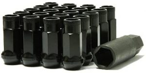 Muteki 32906B SR Series Black 12mm x 1.5mm SR48 Open End Lug Nut Set
